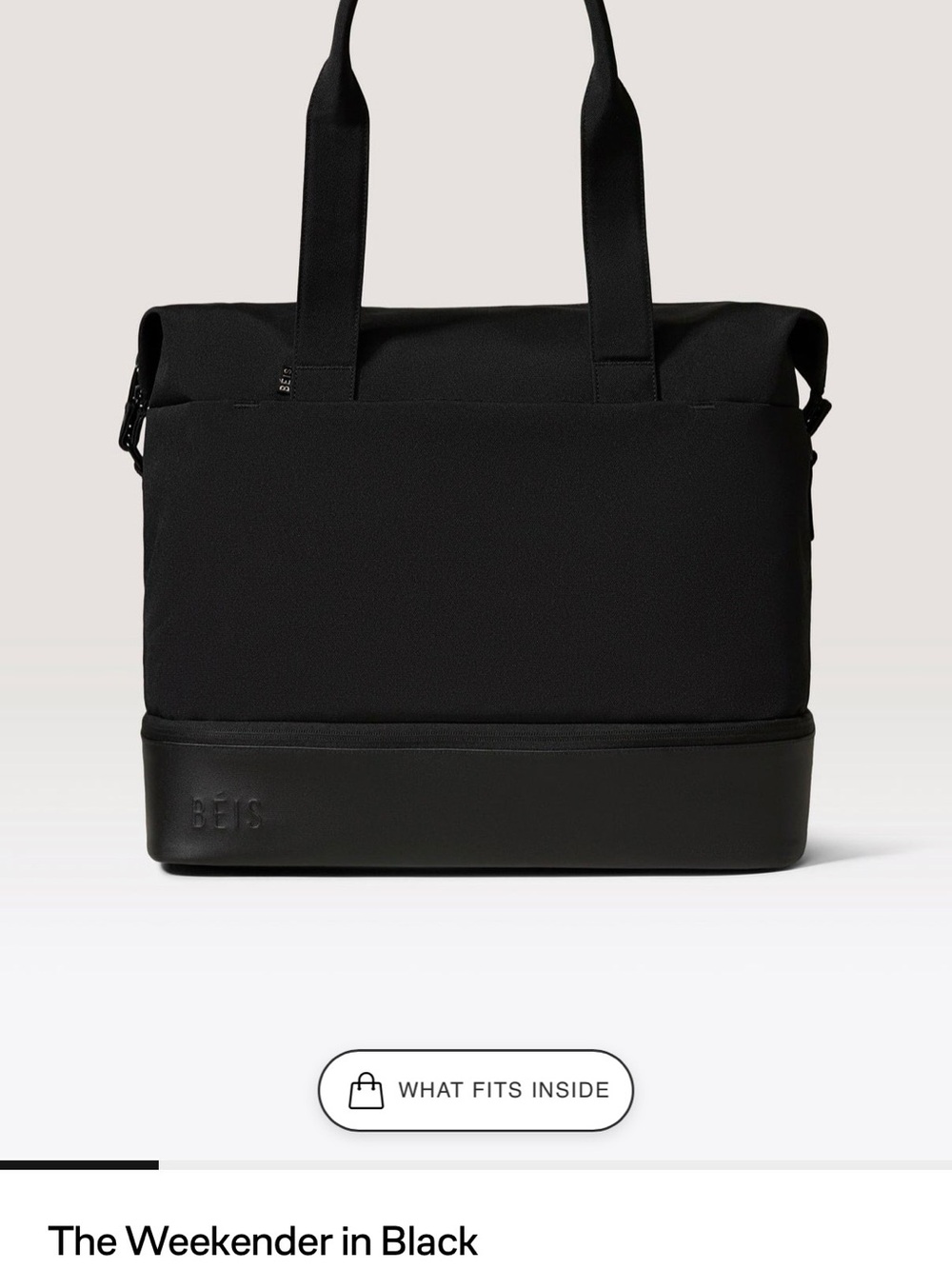 BEIS The Weekender Duffel Bag - Black